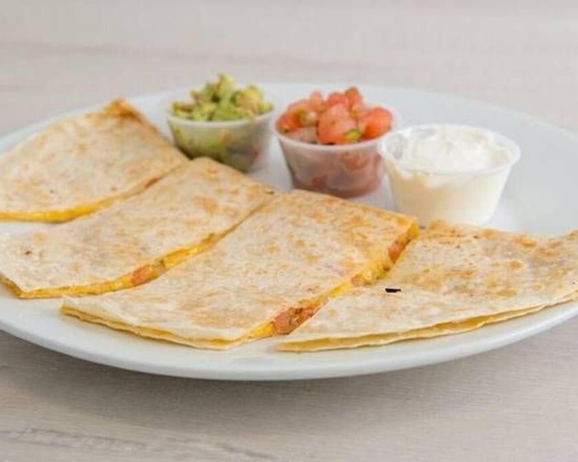 Cheese Quesadilla with Chicken.