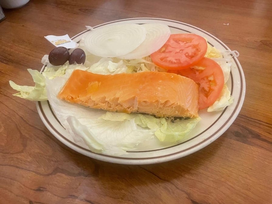 Baked Slab Salmon.
