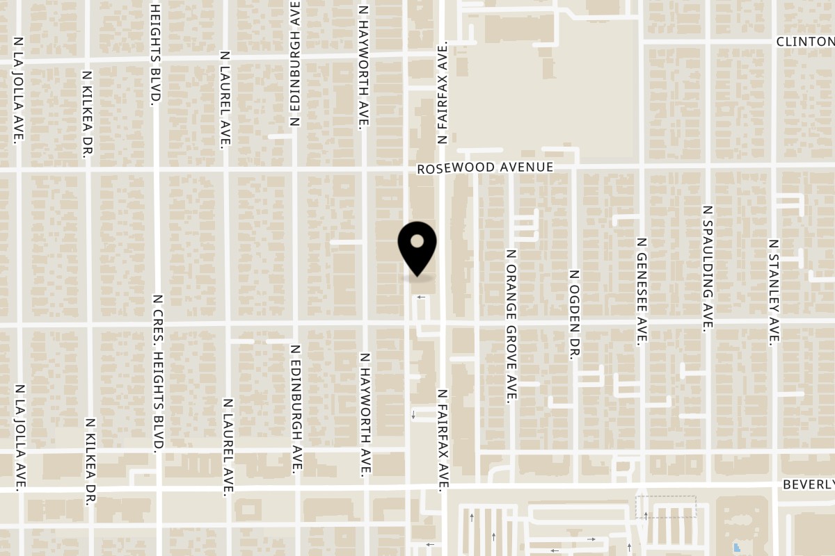 Map showing the location of Canter's Deli North Fairfax on 419 N Fairfax Ave in Los Angeles